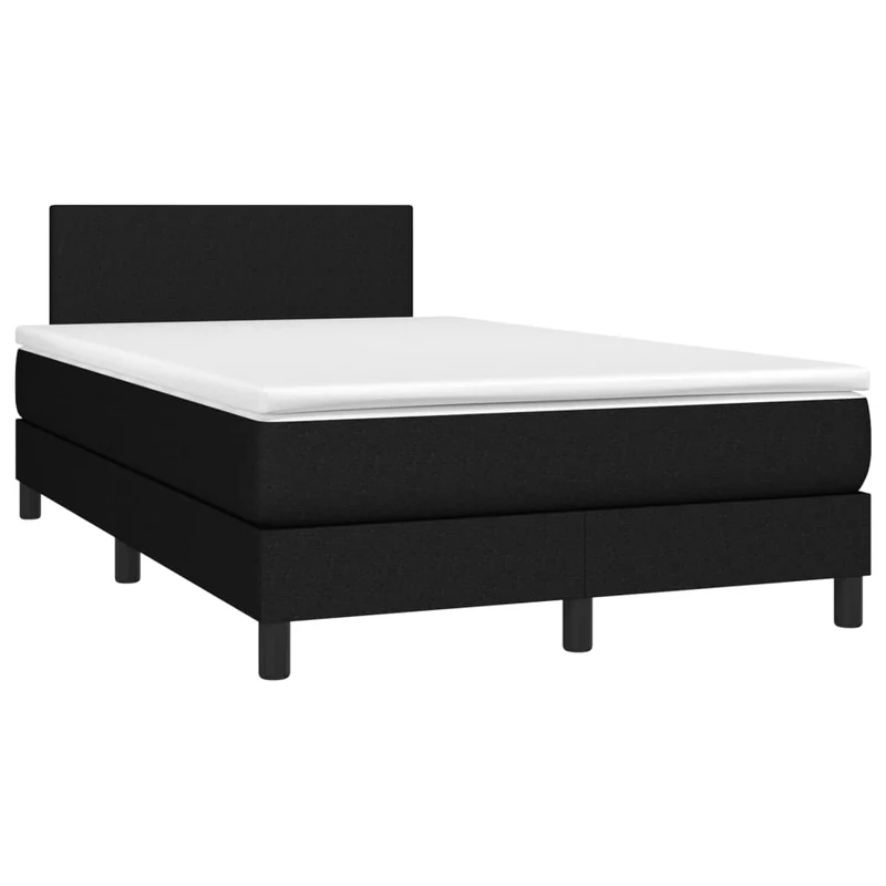 Cadre de lit LED avec sommier tête de lit matelas 120 x 200 cm tissu noir TDL0209295