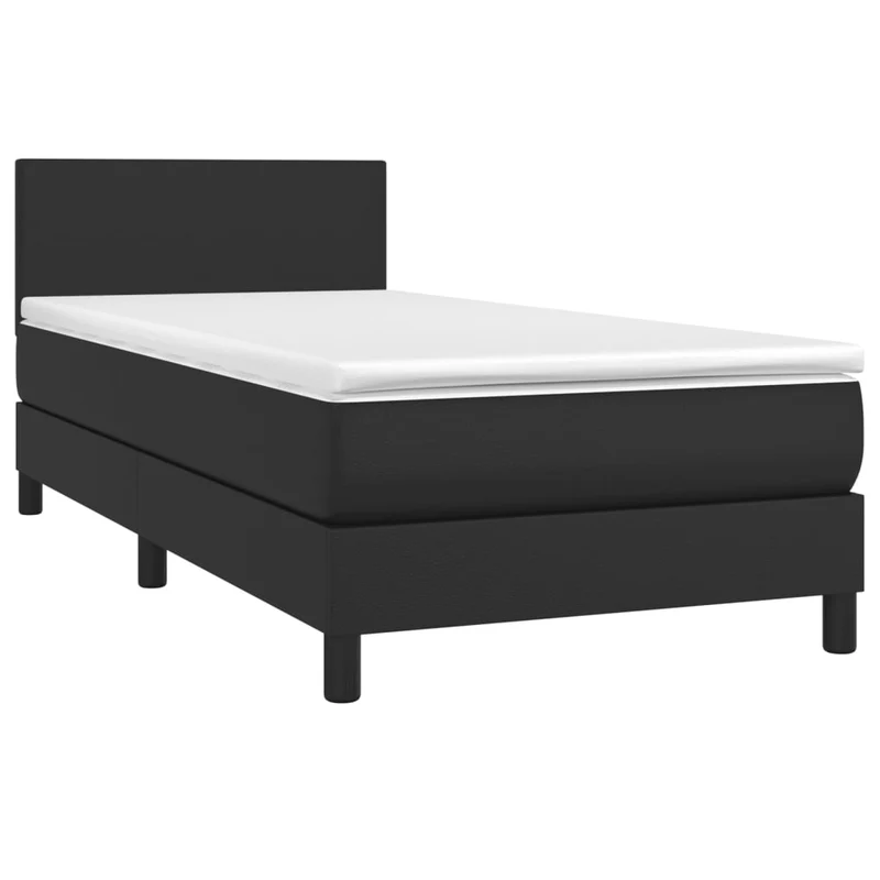Cadre de lit LED avec sommier tête de lit matelas 90x190 cm synthétique noir TDL0209075