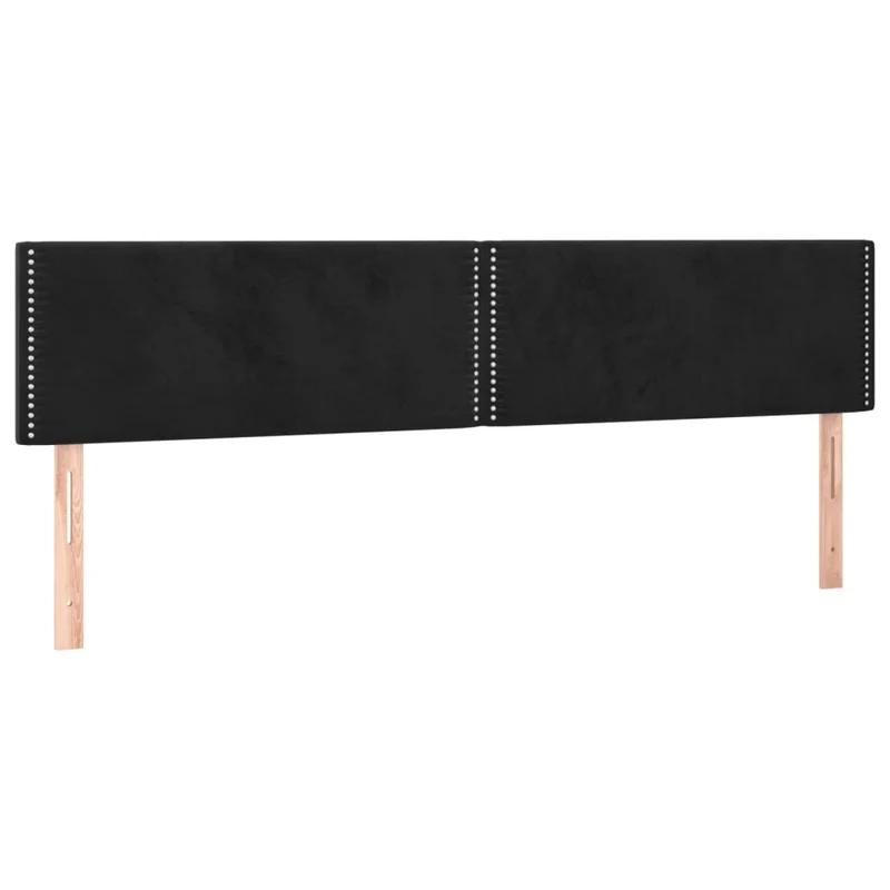 Tête de lit accessoire couchage chambre à coucher meuble 2 parties 100 x 5 x 78/88 cm tissu velours noir TDL0206270