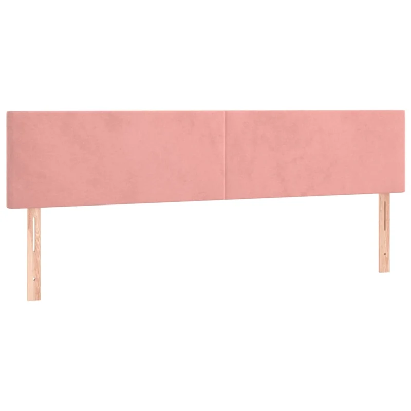 Tête de lit accessoire couchage chambre à coucher meuble 2 parties 100 x 5 x 78/88 cm tissu velours rose TDL0206211