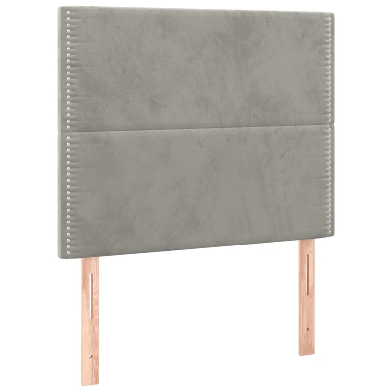 Tête de lit accessoire couchage chambre à coucher meuble 2 parties 100 x 5 x 78/88 cm tissu velours gris clair TDL0206447