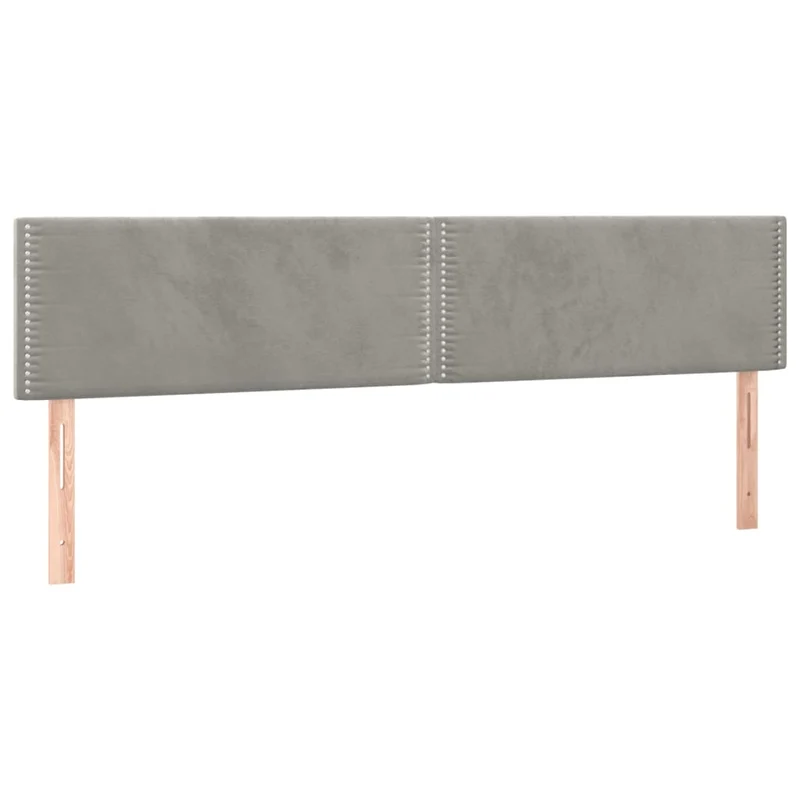 Tête de lit accessoire couchage chambre à coucher meuble 2 parties 100 x 5 x 78/88 cm tissu velours gris clair TDL0206439