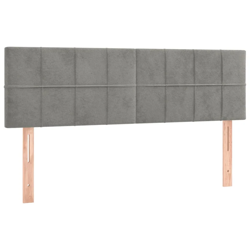 Tête de lit accessoire couchage chambre à coucher meuble 2 parties 72 x 5 x 78/88 cm tissu velours gris clair TDL0206426