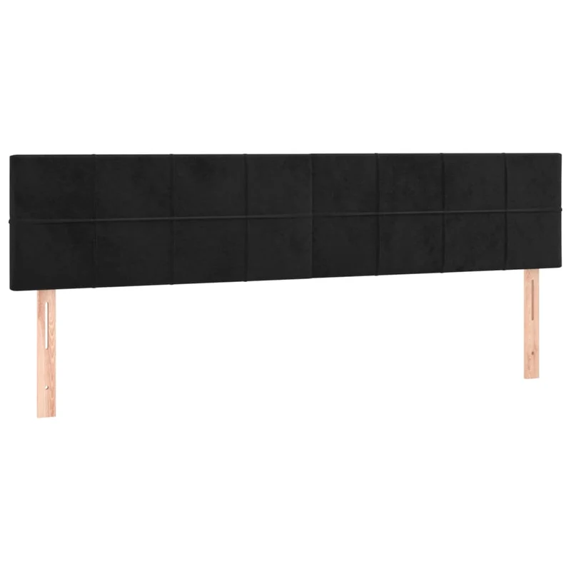 Tête de lit accessoire couchage chambre à coucher meuble 2 parties 100 x 5 x 78/88 cm tissu velours noir TDL0206272