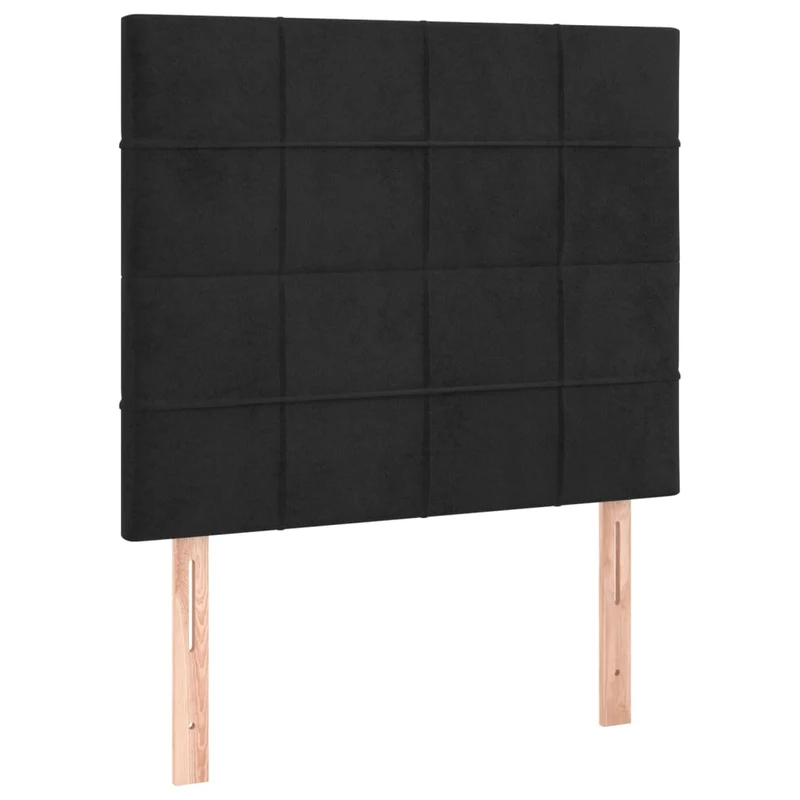 Tête de lit accessoire couchage chambre à coucher meuble 2 parties 100 x 5 x 78/88 cm tissu velours noir TDL0206267