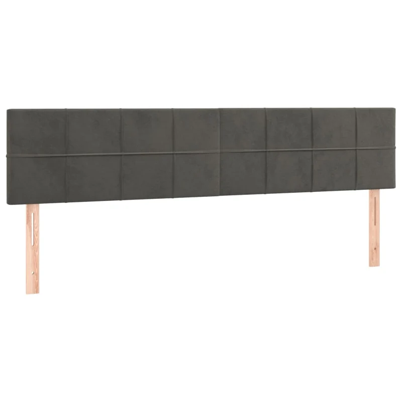 Tête de lit accessoire couchage chambre à coucher meuble à LED 200 x 5 x 78/88 cm tissu velours gris foncé TDL0201074