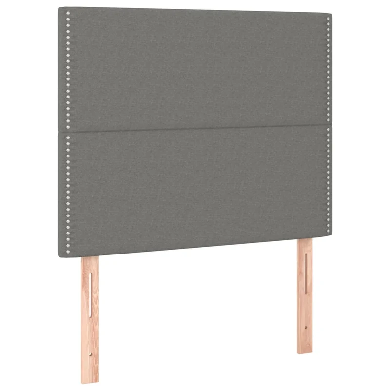 Tête de lit accessoire couchage chambre à coucher meuble capitonné 2 parties 100 x 5 x 78/88 cm tissu gris foncé TDL0206388