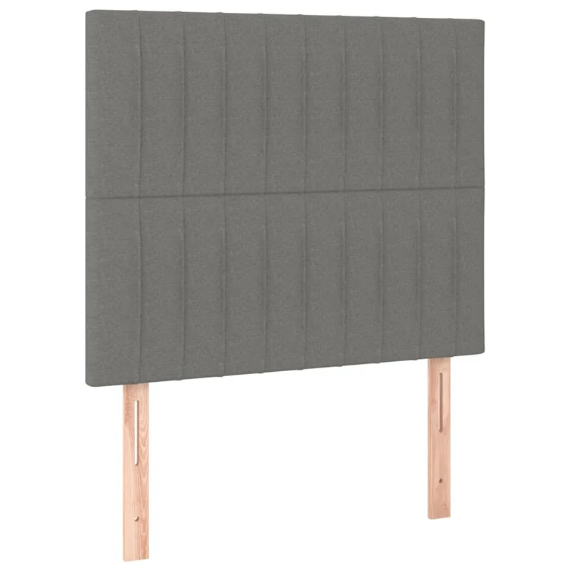 Tête de lit accessoire couchage chambre à coucher meuble 2 parties 90 x 5 x 78/88 cm tissu gris foncé TDL0206345