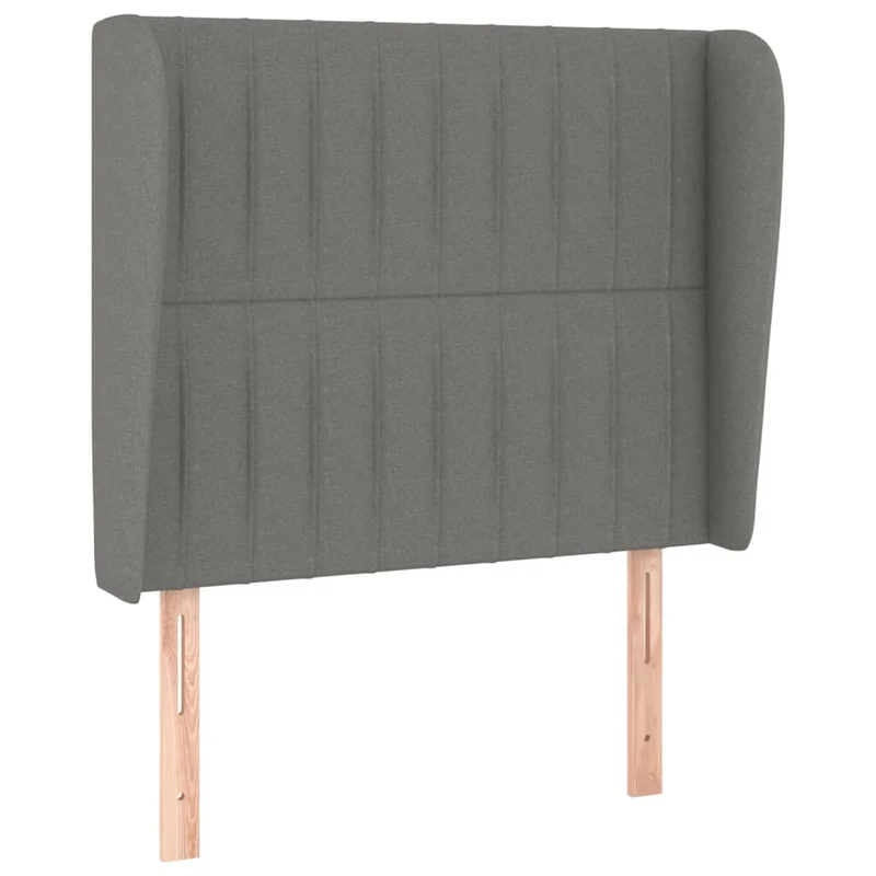 Tête de lit accessoire couchage chambre à coucher meuble avec rebord latéral 93 x 23 x 118/128 cm tissu gris foncé TDL0204854