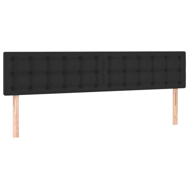 Tête de lit accessoire couchage chambre à coucher meuble capitonné 2 parties 100 x 5 x 78/88 cm synthétique noir TDL0206279