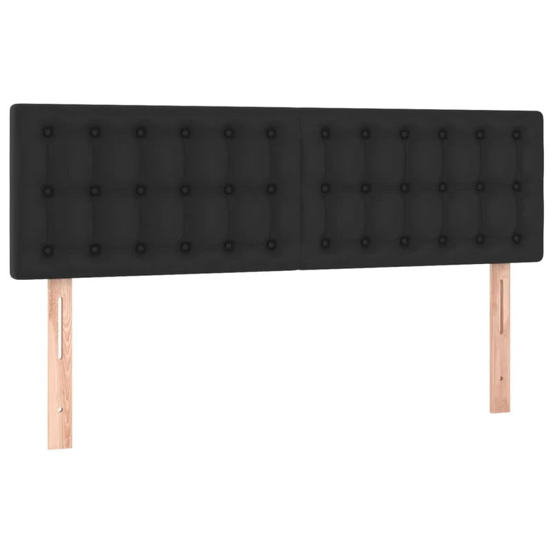 Tête de lit accessoire couchage chambre à coucher meuble capitonné 2 parties 72 x 5 x 78/88 cm synthétique noir TDL0206262