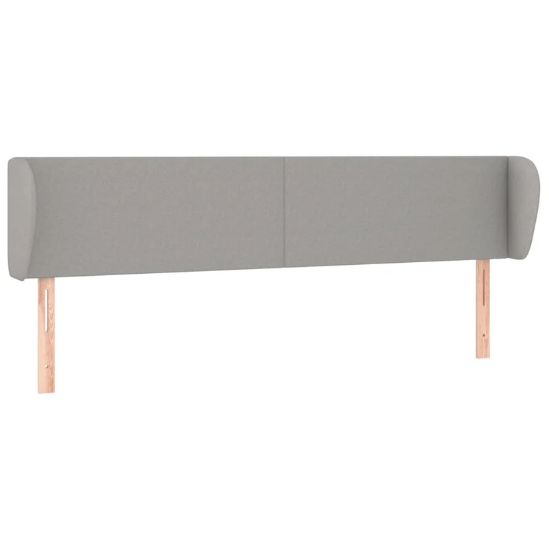 Tête de lit accessoire couchage chambre à coucher meuble avec rebord latéral 203 x 23 x 78/88 cm tissu gris clair TDL0205157