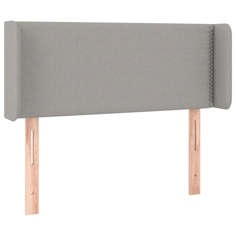 Tête de lit accessoire couchage chambre à coucher meuble avec rebord latéral 103 x 16 x 78/88 cm tissu gris clair TDL0205312