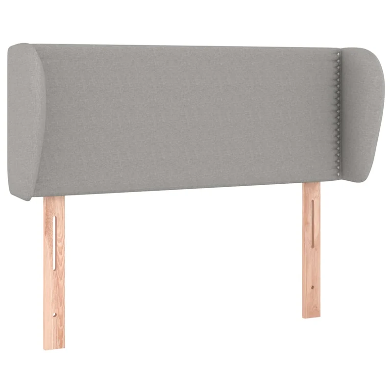 Tête de lit accessoire couchage chambre à coucher meuble avec rebord latéral 103 x 23 x 78/88 cm tissu gris clair TDL0205283