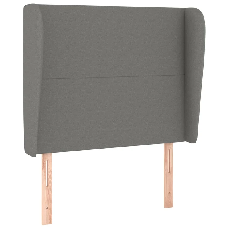 Tête de lit accessoire couchage chambre à coucher meuble avec rebord latéral 103 x 23 x 118/128 cm tissu gris foncé TDL0205048