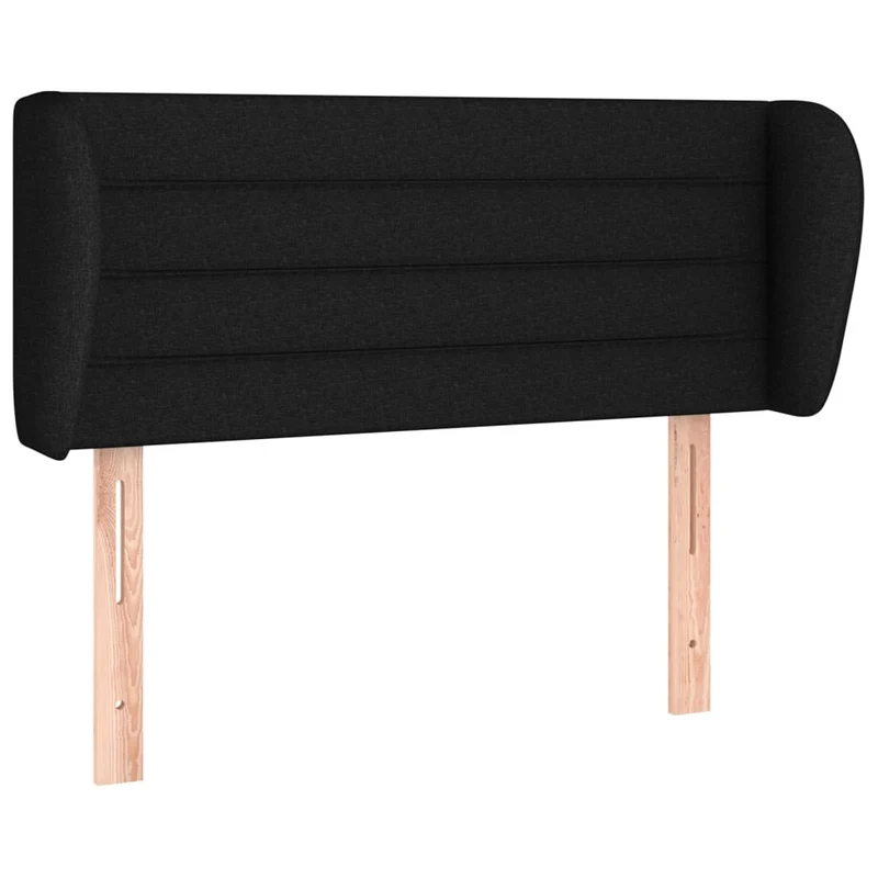 Tête de lit accessoire couchage chambre à coucher meuble avec rebord latéral 103 x 23 x 78/88 cm tissu noir TDL0204591