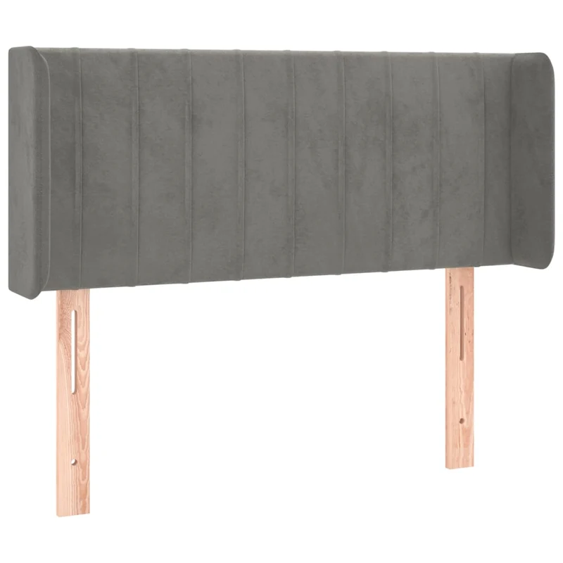 Tête de lit accessoire couchage chambre à coucher meuble à LED 93 x 16 x 78/88 cm tissu velours gris clair TDL0201217