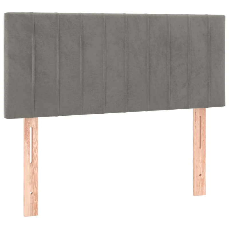 Tête de lit accessoire couchage chambre à coucher meuble à LED 90 x 5 x 78/88 cm tissu velours gris clair TDL0201235