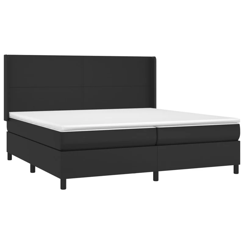 Cadre de lit LED avec sommier tête de lit matelas 200x200cm synthétique noir TDL0209137