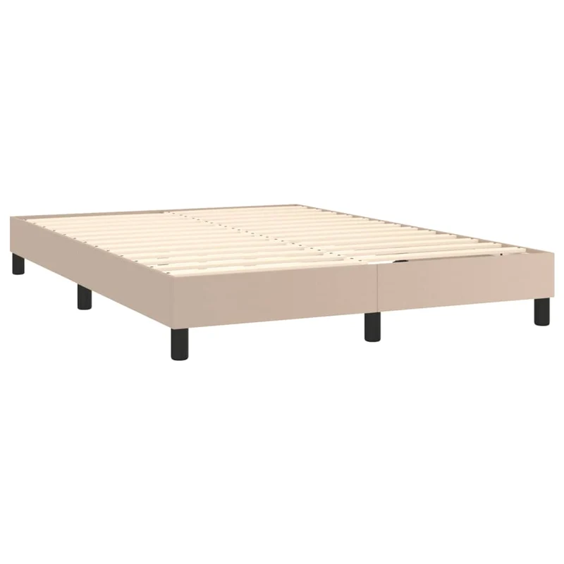 Sommier à lattes sur pieds cadre de lit 140x200 cm synthétique marron clair TDL0207292