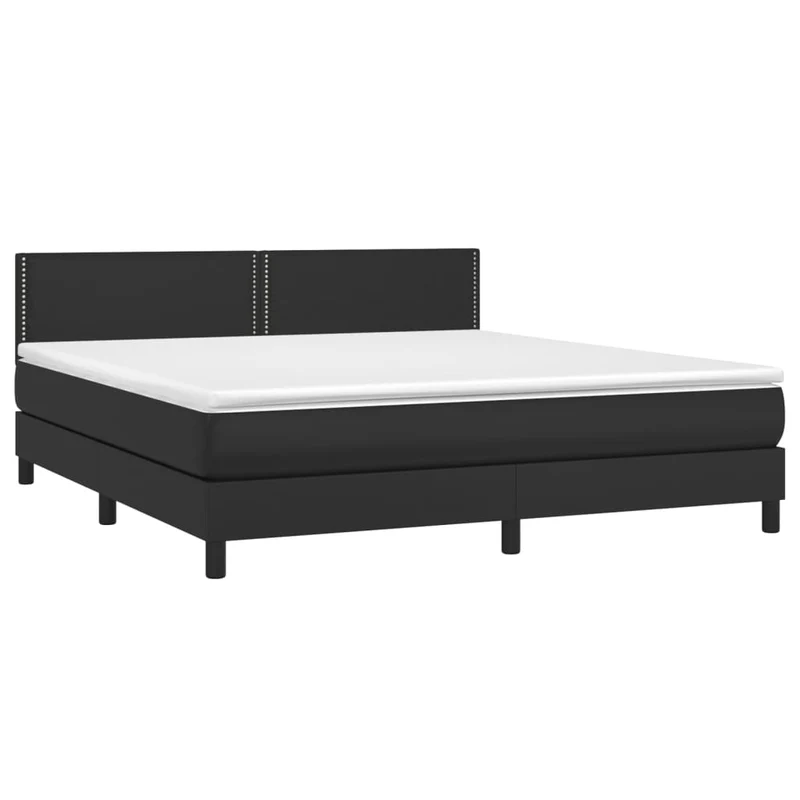 Cadre de lit LED avec sommier tête de lit matelas 180x200cm synthétique noir TDL0209152