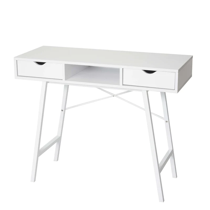 Table de bureau console table d'appoint certifiée FSC 100x40cm blanc 04_0005054