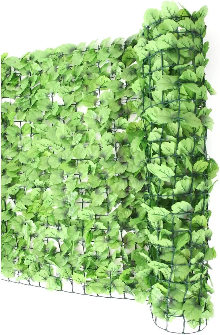 Brise-vue clôture haie artificielle pour balcon revêtement de protection contre le vent pour balcon et terrasse 300x100cm feuille brillante 04_0001074