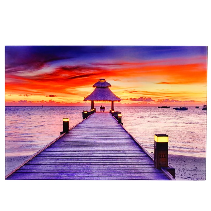 Image en verre affiche murale 40x60cm motif pont sur mer 04_0003563