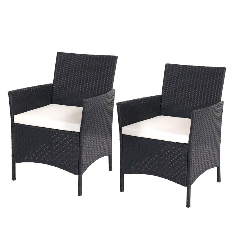 2x fauteuils chaises de jardin en polyrotin anthracite coussin crème 04_0000466