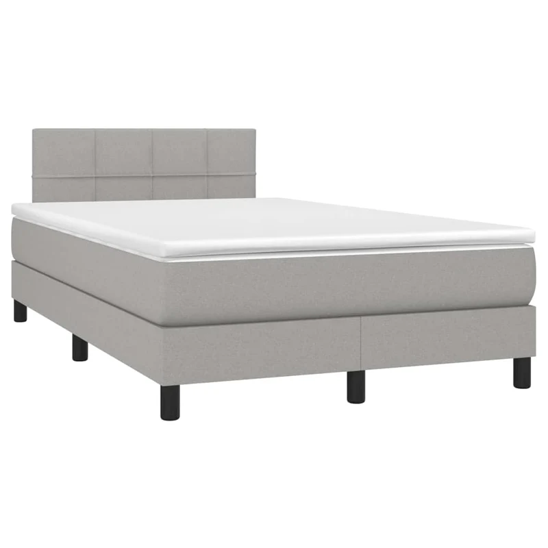 Cadre de lit LED avec sommier tête de lit matelas surmatelas 120x200 cm tissu gris clair TDL0207879