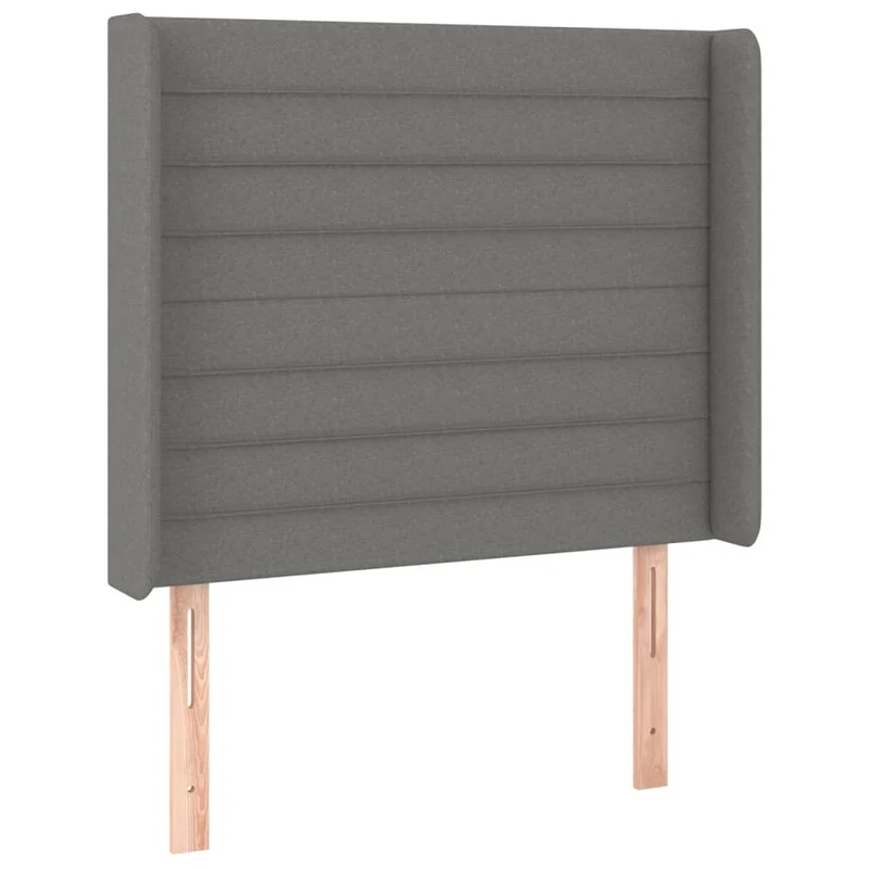 Tête de lit accessoire couchage chambre à coucher meuble avec rebord latéral 83 x 16 x 118/128 cm tissu gris foncé TDL0204912