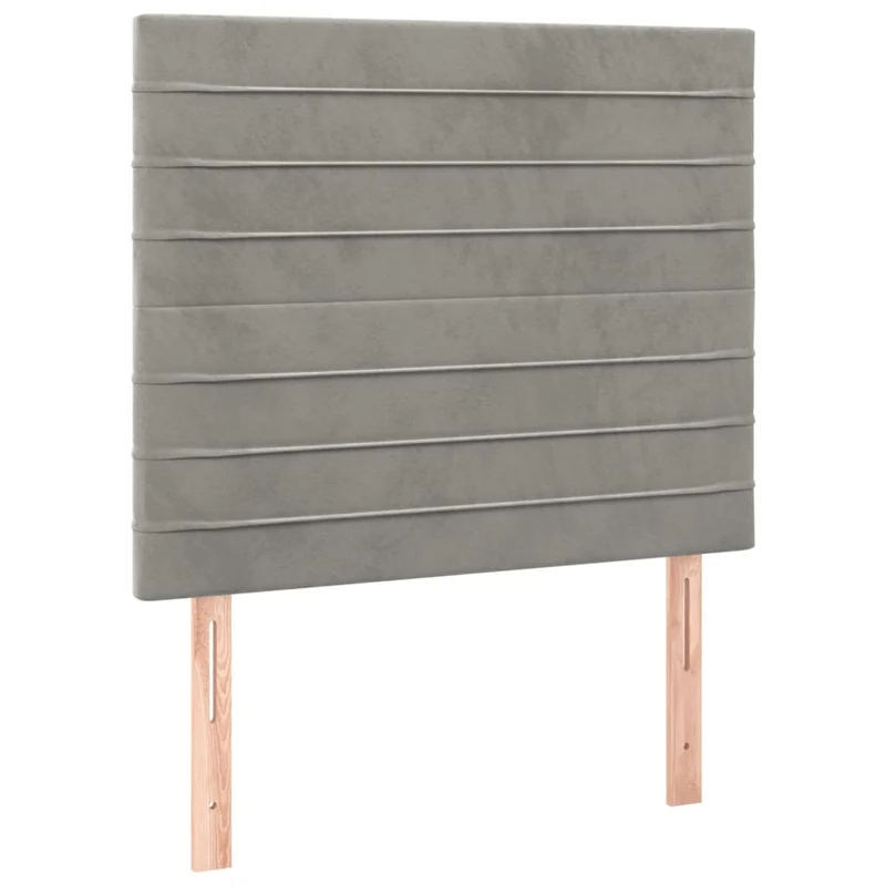 Tête de lit accessoire couchage chambre à coucher meuble à LED 100 x 5 x 118/128 cm tissu velours gris clair TDL0201459