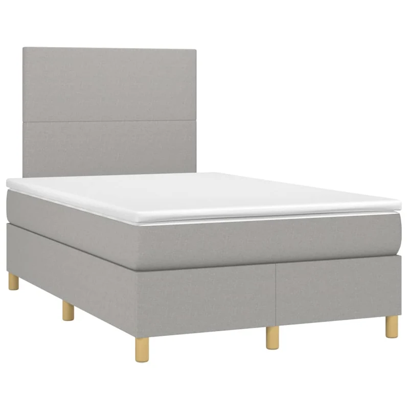 Cadre de lit LED avec sommier tête de lit matelas surmatelas 120x200 cm tissu gris clair TDL0207900