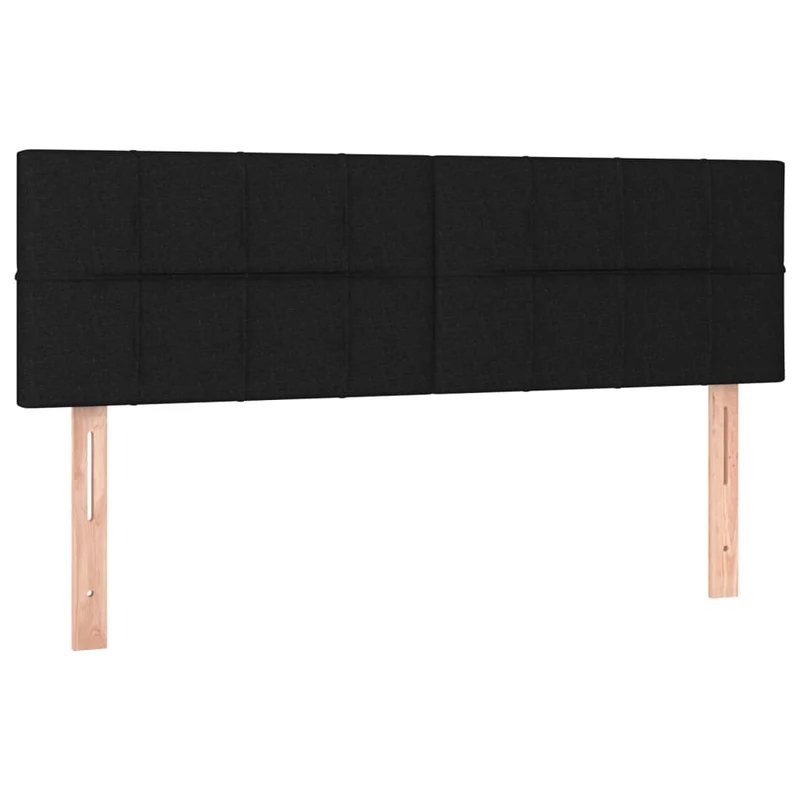 Tête de lit accessoire couchage chambre à coucher meuble 2 parties 72 x 5 x 78/88 cm tissu noir TDL0206257