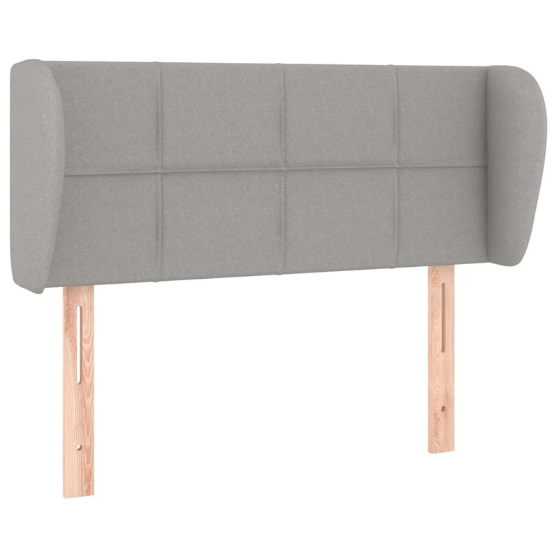 Tête de lit accessoire couchage chambre à coucher meuble avec rebord latéral 93 x 23 x 78/88 cm tissu gris clair TDL0205084