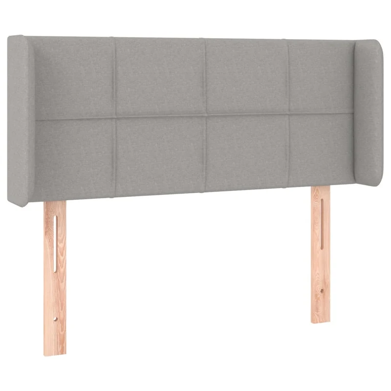 Tête de lit accessoire couchage chambre à coucher meuble avec rebord latéral 93 x 16 x 78/88 cm tissu gris clair TDL0205097