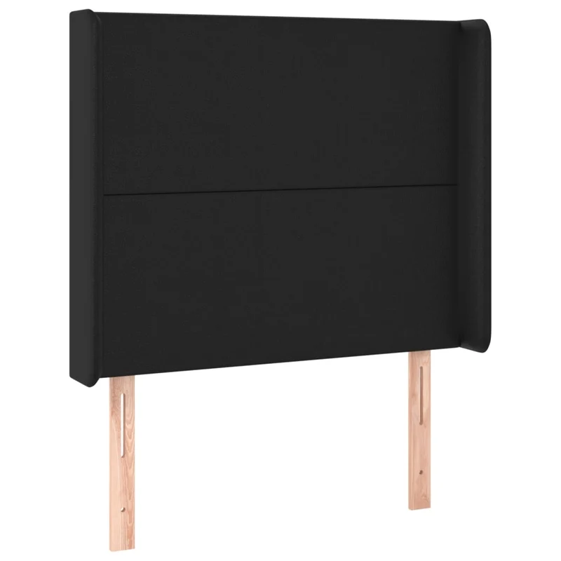 Tête de lit accessoire couchage chambre à coucher meuble avec rebord latéral 103 x 16 x 118/128 cm synthétique noir TDL0204632