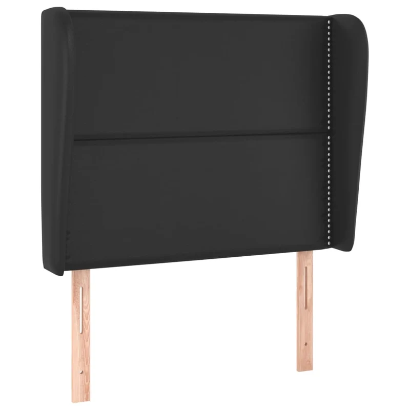 Tête de lit accessoire couchage chambre à coucher meuble avec rebord latéral 93 x 23 x 118/128 cm synthétique noir TDL0204392