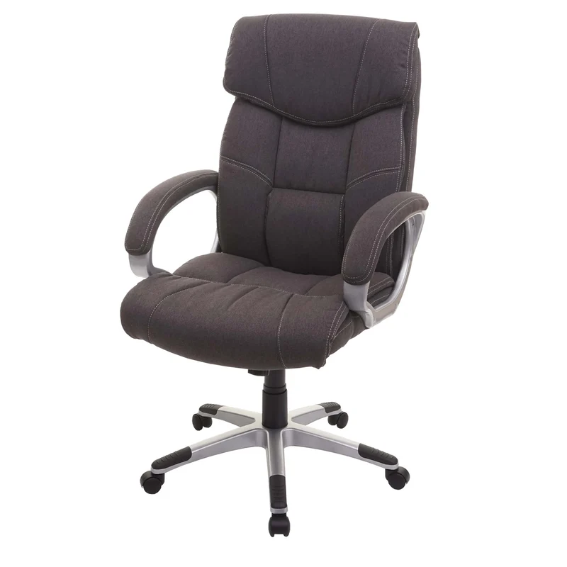 Fauteuil chaise de bureau sur roulettes pivotante tissu gris foncé 04_0001808