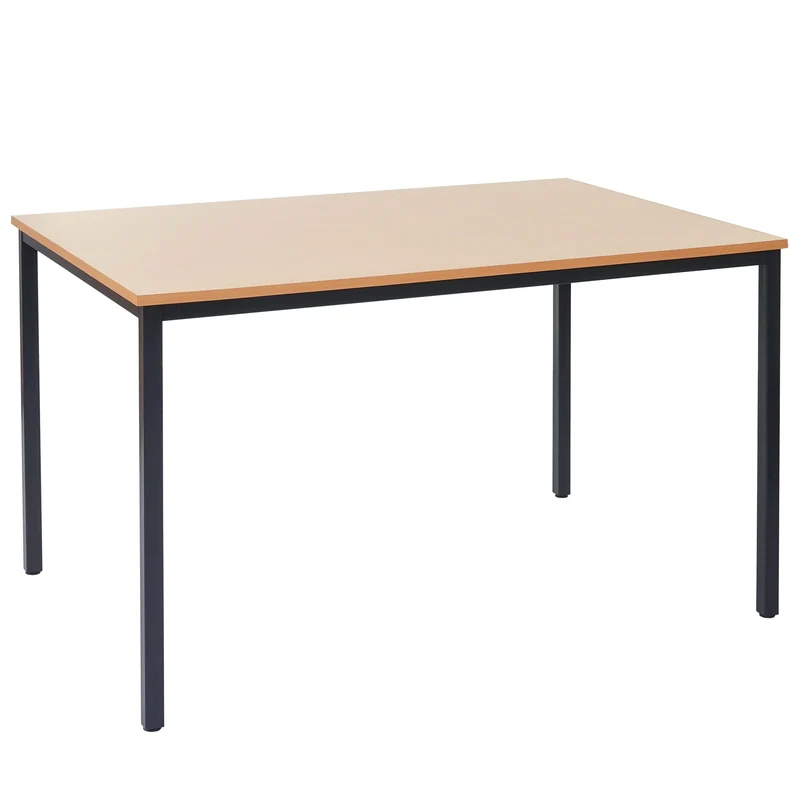 Bureau table de conférence 120x80cm MDF aspect hêtre 04_0001392