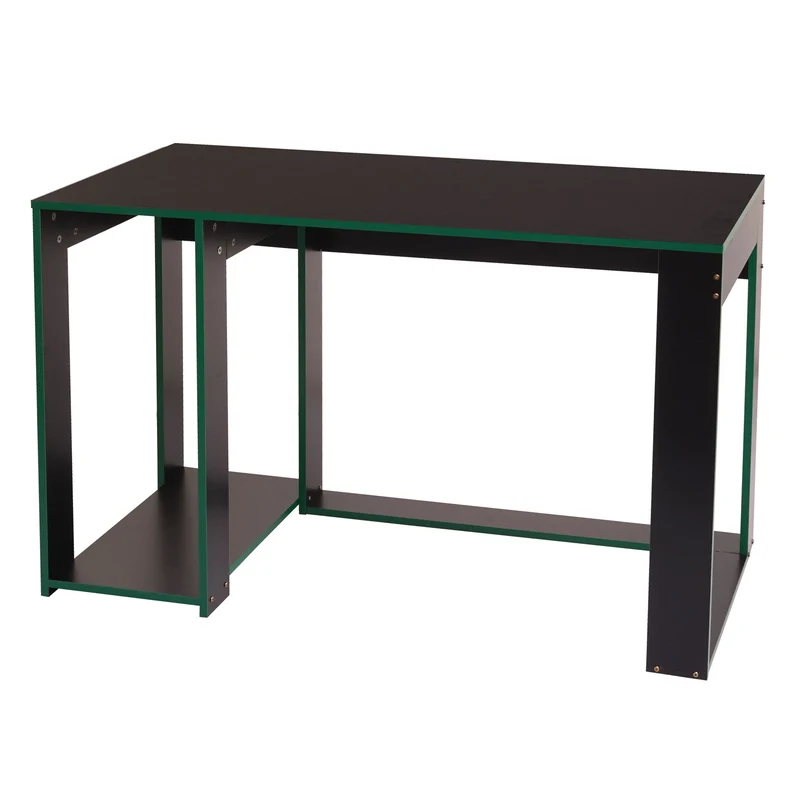 Bureau table de bureau pour ordinateur 120x60x76cm en MDF noir vert 04_0001452
