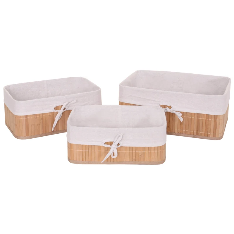 Lot de 3 paniers de rangement salle de bain en bamboo couleurs naturelles 04_0002998