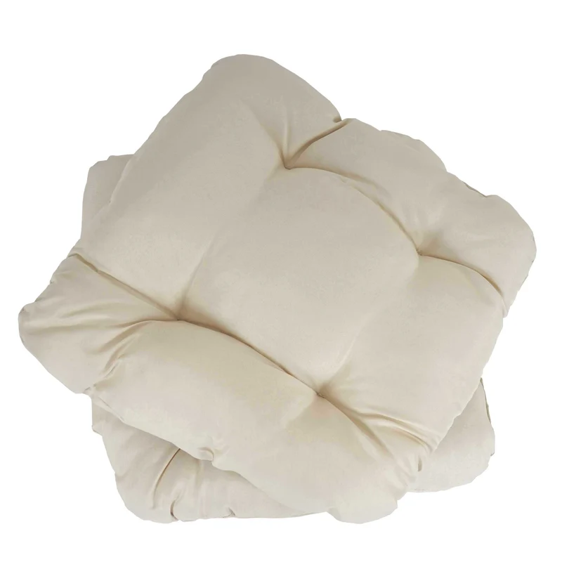 2x coussins de chaise de jardin terrasse balcon 41x38x8cm tissu crème 04_0000434