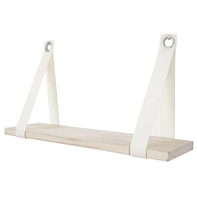Étagère murale suspendue 27x50cm en bois clair aspect vintage 04_0005187