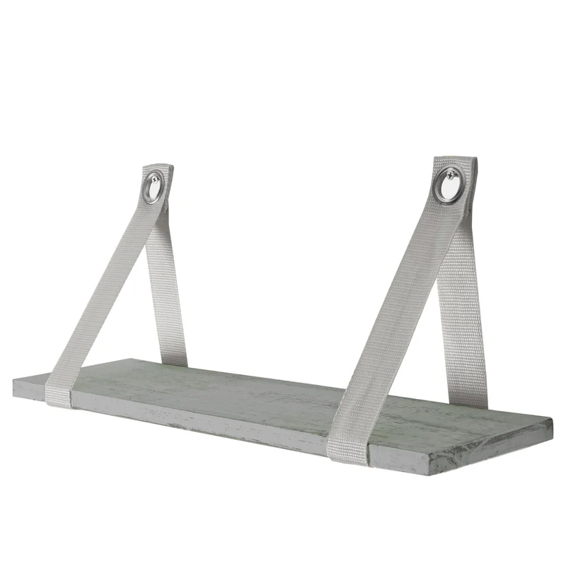 Étagère murale suspendue en bois clair aspect vintage 21x50cm gris 04_0005185
