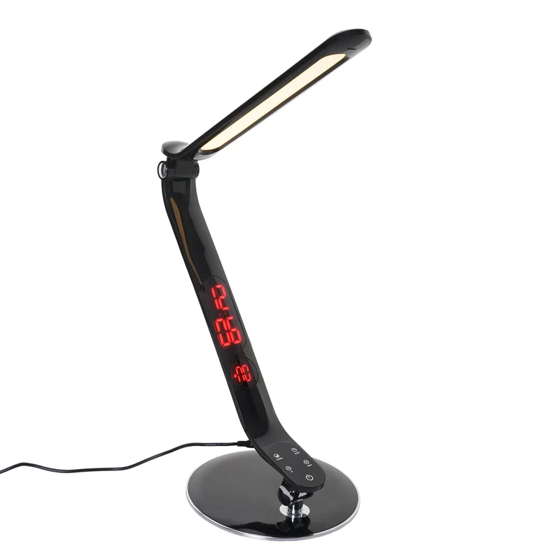 Lampe de chevet table bureau Lampe de bureau avec réveil horloge numérique avec fonction d'alarme 04_0005418