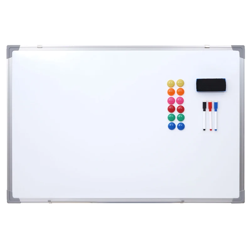 Tableau blanc magnétique mémo panneau d'affichage accessoires inclus 90x60cm 04_0005120