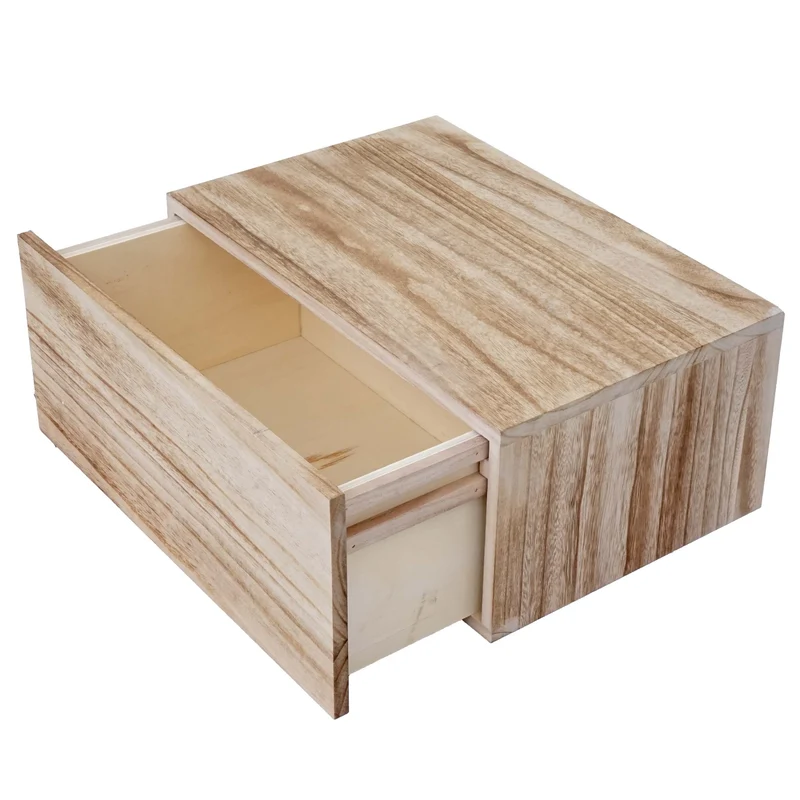 Étagère murale à tiroir style vintage shabby 21x46x30cm brun naturel 04_0005174