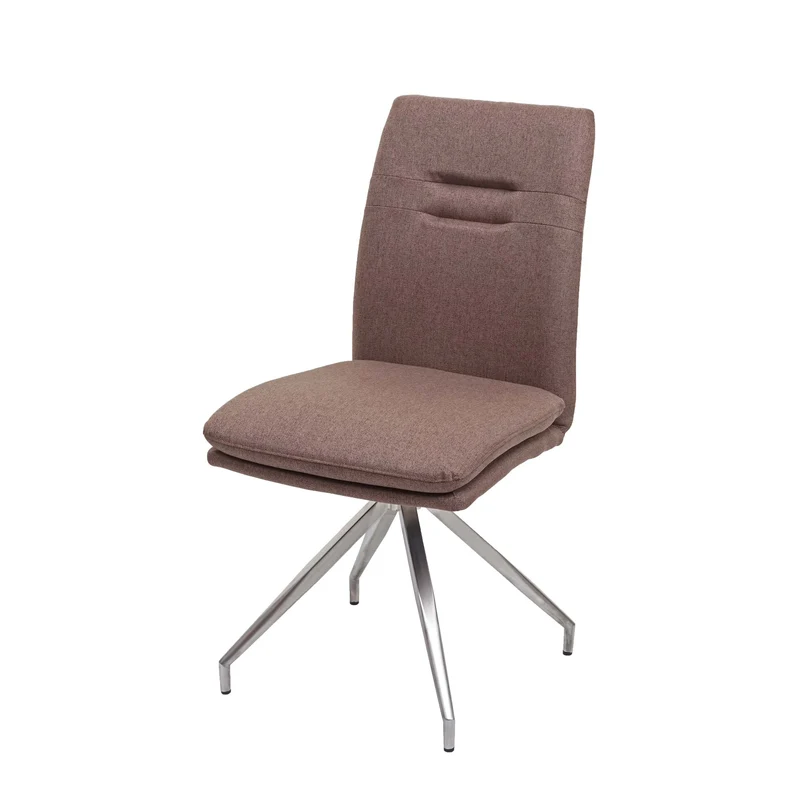 Chaise de salle à manger cuisine en tissu marron et en acier inoxydable design et confortable 04_0002270