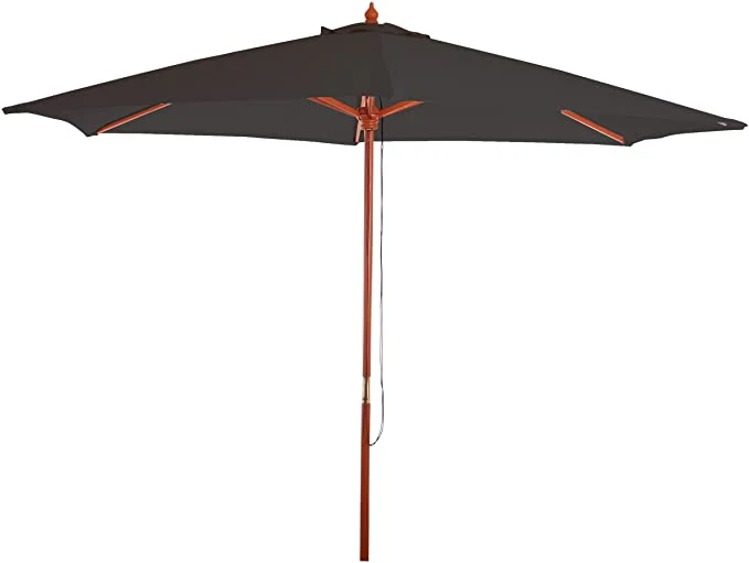 Parasol de jardin Ø 3m polyester/bois anthracite 04_0003813